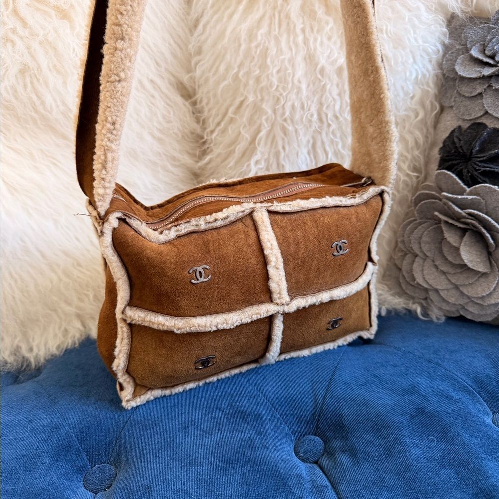 CHANEL Sheepskin Sherpa Shoulder Bag